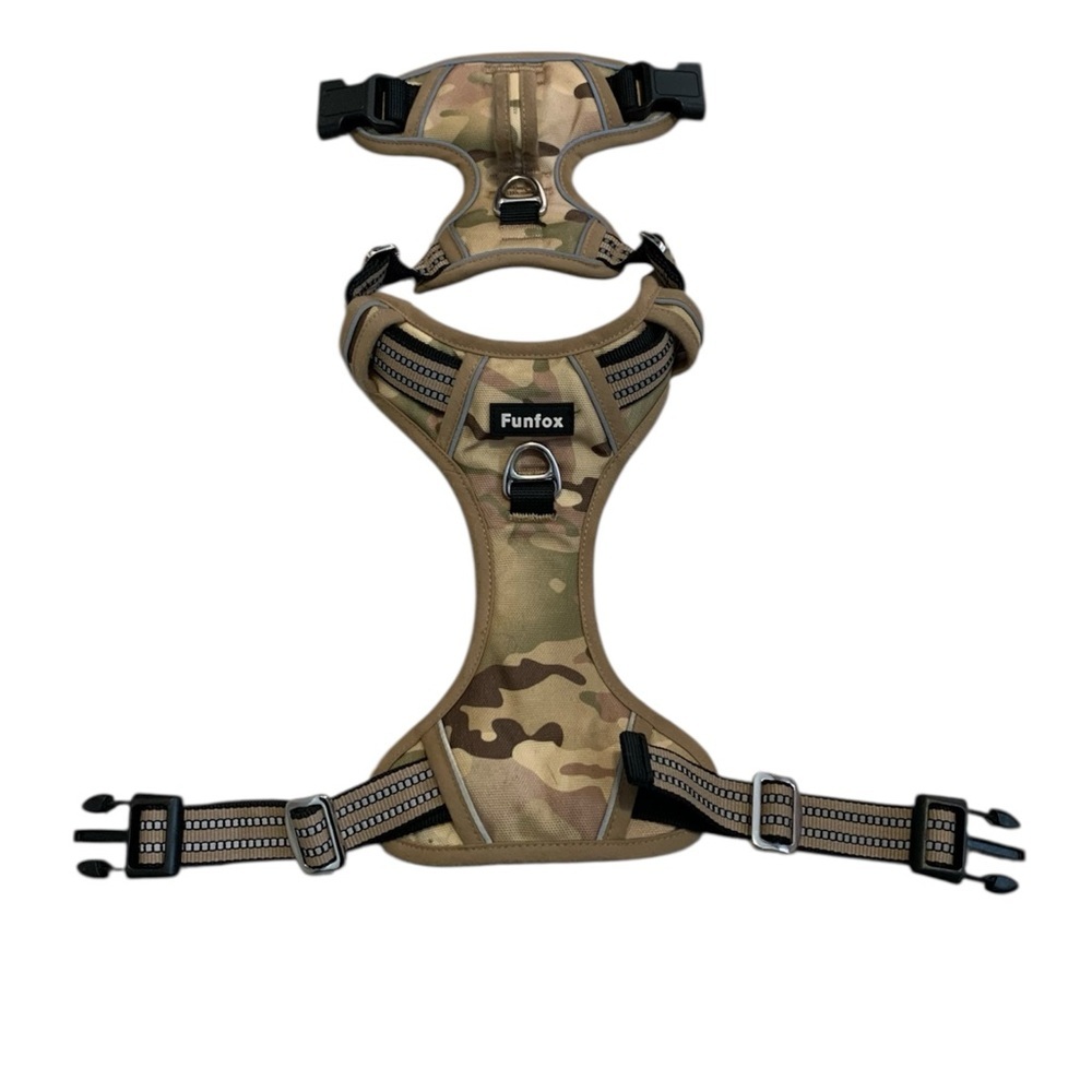 💜 Funfox Camo Reflective No-Pull Dog Harness - Size Medium (M)